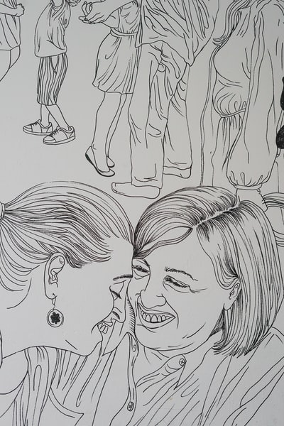 The sketch of the two women
